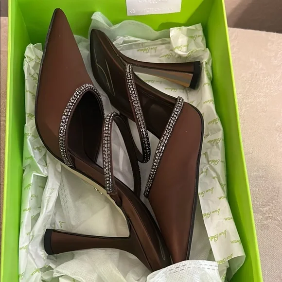 Sam Edelman Chocolate Satin Pumps - Picture 2 of 6